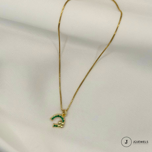 Collana Ferro di Cavallo con Quadrifoglio placcata oro